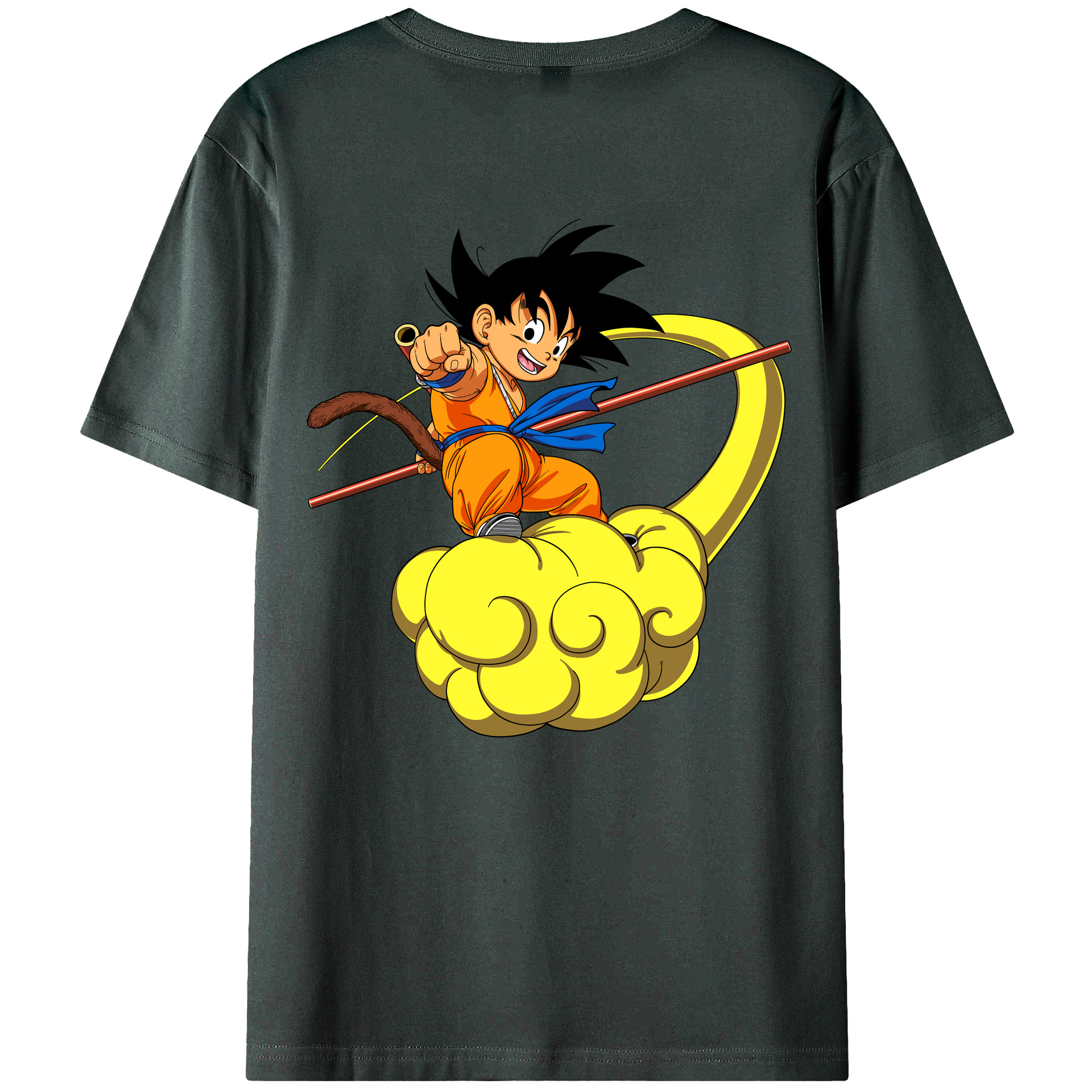 （画像用） ドラゴンボール 孫悟空（そん ごくう）Son Goku カカロット DRAGON BALL Kakarotto 綿100％ メンズ半袖Tシャツ（バックプリント） 通気性